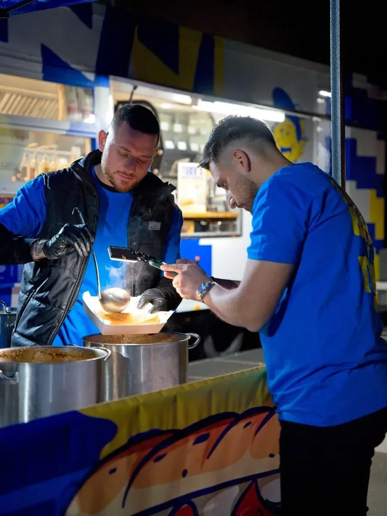 Night service at Toby's Milkbar trailer